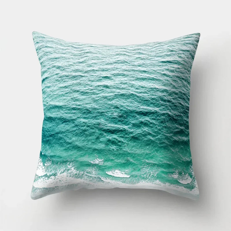Axyaa Sea Waves Cushion Cover 45x45cm for Home, Office & Car Décor
