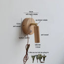 Axyaa Nordic LED Wall Lamp: Modern Minimialist Design, Wood Button Switch, Ideal for Bedroom & Bathroom