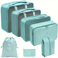 Axyaa 8-Piece Solid Color Travel Packing Cubes Set for Organizing Clothes and Toiletries