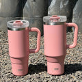 Axyaa Stainless Steel Tumbler Cup with Straw Handle, Insulated Coffee Mug, 40oz Thermos Bottle