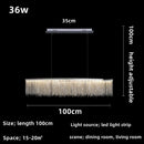 Axyaa Modern Luxury LED Tassel Chandelier in Gold/Silver Stainless Steel