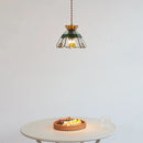 Axyaa Japanese Style Glass Shade LED Pendant Light for Living Room and Dining Area