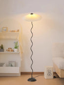 Axyaa Minimalist Pleated Fabric Floor Lamp for Living Room and Bedroom