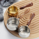 Axyaa Stainless Steel Seasoning Cup with Wooden Handle - Set of 4