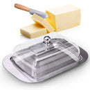 Axyaa Stainless Steel Butter Dish with Lid - Kitchen Storage Container