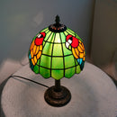 Axyaa Stained Glass Parrot Lamp: Green Bird Style Table Lamp for Home Office Decor