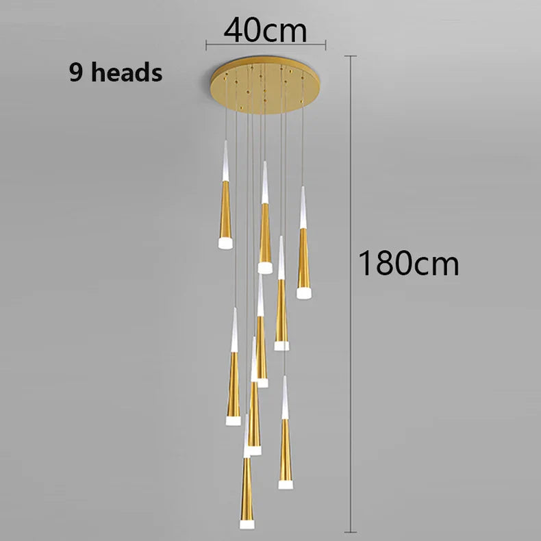 Axyaa Staircase Chandeliers Pendant Light Lamps Modern Home Decor LED Lights