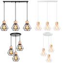 Axyaa Modern Iron Wooden Chandelier for Dining Table and Kitchen Island