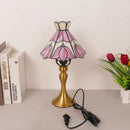 Axyaa French Romance Rose Tiffany Stained Glass Bedside Lamp LED Lighting