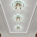 Axyaa Luxury Crystal Round LED Ceiling Light for Hallway and Kitchen