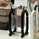 Axyaa Acrylic Makeup Organizer for Vanity with 4 Slots, Brush Cup, Lipstick Holder