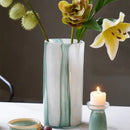 Axyaa Striped Glass Vase for Elegant Living Room Flower Arrangement
