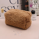 Axyaa Large Plush Makeup Organizer: Kawaii Travel Cosmetic Pouch for Women
