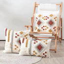 Axyaa Boho Style Ivory Burt Orang Tufted Cushion Cover for Living Room Bedroom