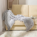 Axyaa Summer Knitted Blanket Cover Solid Color Acrylic Bohemian Sofa Blanket 127x176