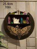 Black Snake Butterfly 3-Tier Floating Wall Shelf by Axyaa