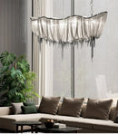 Axyaa Aluminum Chandelier with Long Chain Tassel Pendant for Luxurious Living Room