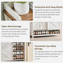 Axyaa Farmhouse Shoe Storage: 2 Flip Drawers, Sliding Door, 4-Tier Shelves