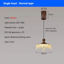 Axyaa Walnut Retro Pendant Light for Restaurant, Bedroom, Bar - LED Chandelier