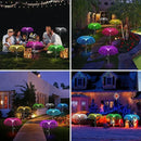 Axyaa Solar Jellyfish Lawn Lights Outdoor Waterproof Fiber Optic Garden Decor