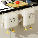 Axyaa Cream Wall-mounted Kitchen Trash Can with Lid for Food Waste