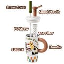 Axyaa Stainless Steel Thermal Mug with Handle and Straw Lid