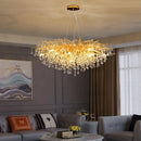 Modern Crystal Led Chandeliers by Axyaa - Elegant Living Room Bedroom Lighting Fixtures