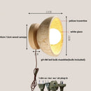 Axyaa LED Wall Light with Wood Base, Natural Yellow Travertine, Modern Nordic Design