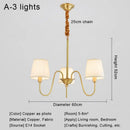 Axyaa Copper Chandelier - Retro American Modern LED Pendant Lamp for Home Decor