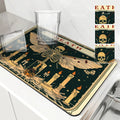 Axyaa Tarot Moth Square Drain Pad: Absorbent & Anti-Slip Dry Mat for Dishes & Cups