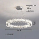 Axyaa Crystal Ring Chandelier: Dimmable LED Ceiling Light for Living Room Decor