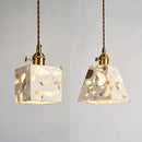 Axyaa Terrazzo Nordic LED Pendant Lamp for Living Room Bedside, Retro Adjustable Gold/Copper Lighting