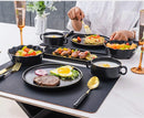 Axyaa PU Leather Square Placemats Set of 4 Double-Sided Washable Table Mats