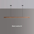 Axyaa Wood LED Pendant Lights: Modern Nordic Strip Ceiling Lamps for Home & Office