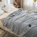 Axyaa Gray Coral Fleece Plaid Blanket: Soft & Warm Single/Queen/King Bedspread