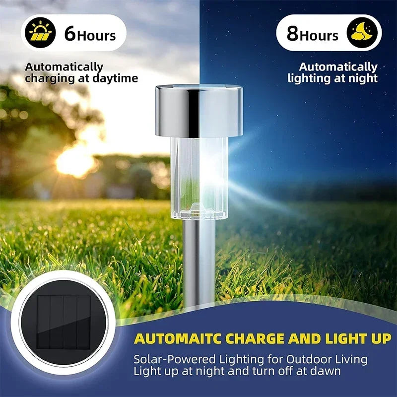 Axyaa Solar Garden Lanterns: Waterproof Landscape Lighting for Pathway, Yard, Lawn