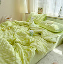 Axyaa Seersucker Quilted Summer Comforter | Machine Washable Refreshing Blanket