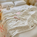 Axyaa Cartoon Rabbit Flannel Blanket: Winter Cozy Throw for Bed, Sofa, Travel