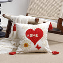 Axyaa Love Embroidered Valentine's Day Pillowcase Red White Lovers Towel Throw Cushion Cover