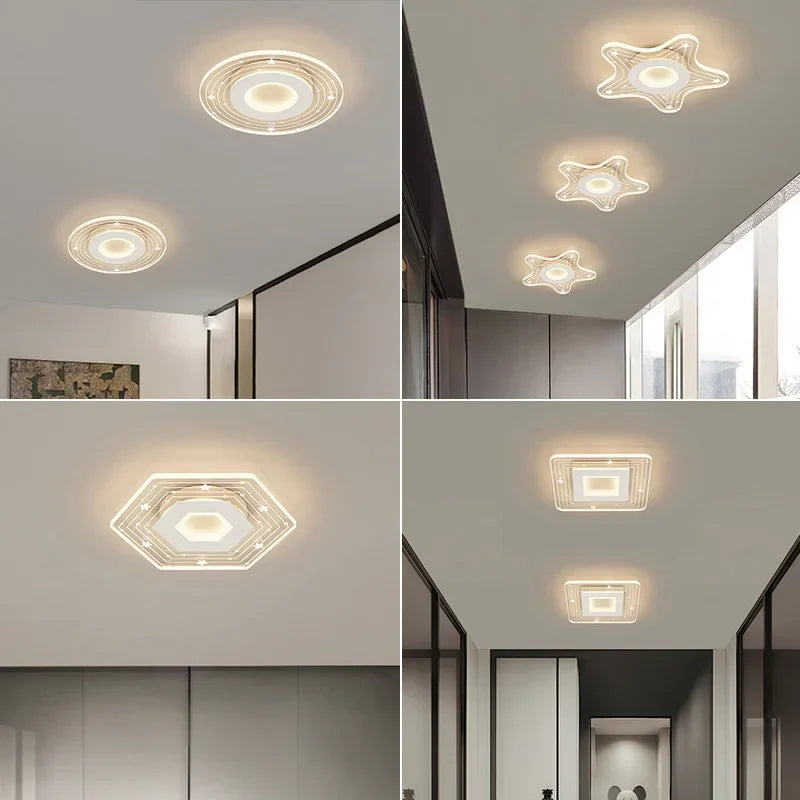 Axya Modern LED Ceiling Light Indoor Acrylic Chandelier for Bedroom Hallway Balcony