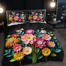 Axyaa Rustic Floral Print Quilt Cover Set for Home and Dorm All Seasons