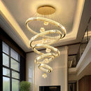 Axyaa Crystal Chandelier for Duplex Architecture Living Room & Stair Lighting