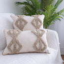 Axyaa Beige Tassels Pillow Case - Tufted Nordic Style Cushion Covers