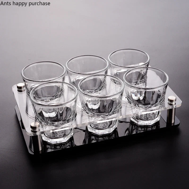 Axya Acrylic Glass Cup Holder Set for KTV Bar Organization