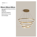 Axyaa Modern Black LED Ring Chandelier for Living, Dining, Kitchen - Interior Lighting Fixtures