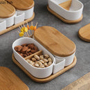 Axya Ceramic Fruit Plate Snack Tray Compartment Storage Box