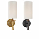 Axyaa Retro Copper Wall Light with Fabric Shade for Luxury Living Room