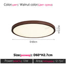 Axyaa Walnut LED Ceiling Lamp for Modern Living Room, Study, and Bedroom