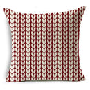 Axyaa Red Striped Plaid Linen Cushion Cover 45X45CM Home Pillow Case