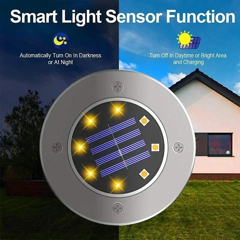 Axyaa Solar Disk Light Outdoor Garden Spotlight Buried LED Lamp